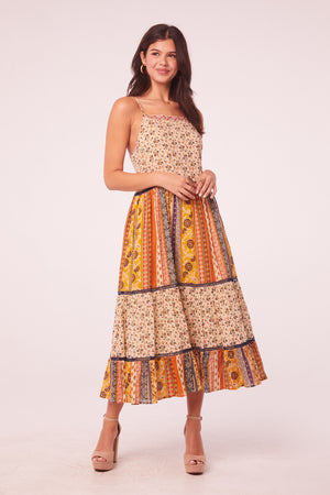 Anaise Mixed Print Tiered Maxi Dress