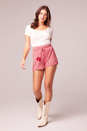 Flashpoint Red Medallion Print Shorts