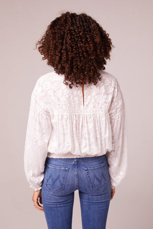 Idalia Winter White Long Sleeve Top Back