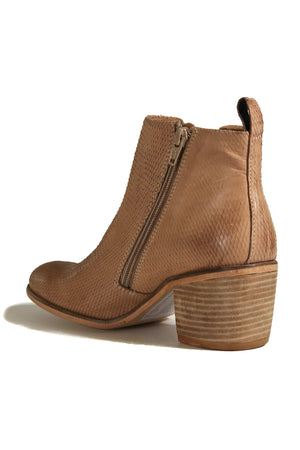 Oslo Tan Snake Effect Leather Boot Back