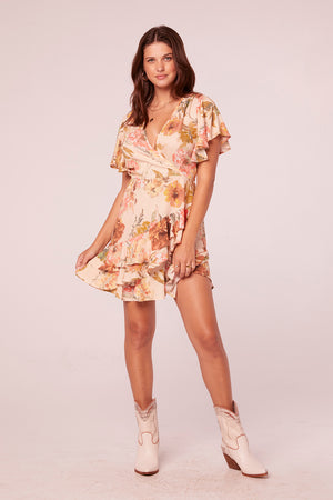 Viola Parchment Floral Mini Dress